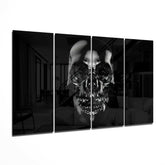 Skull 4 Pieces Mega Glass Wall Art (59"x36") | Insigne Art Design.